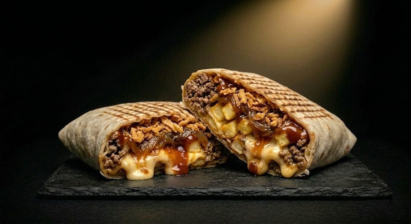 El BBQ Smoked — taco francés de Tacos Lab con carne, queso y salsa barbacoa
